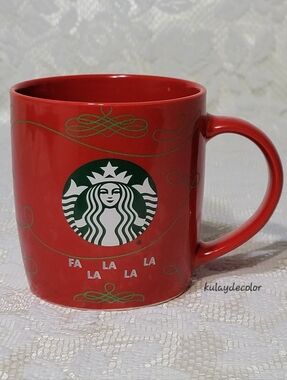 Starbucks 2020 Holiday Red Barrel Mug Fa La La La 12oz Christmas Ceramic Cup